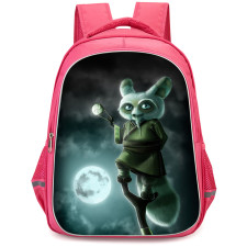 Kung Fu Panda Master Shifu Backpack StudentPack - Master Shifu Standing On Standing On A Stick Moon Light Background