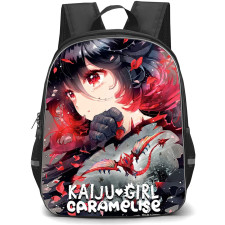 Kaiju Girl Caramelise Kuroe Akaishi Backpack School Bag StudentPack - Kuroe Akaishi Emotional Kaiju Girl Fantasy Poster
