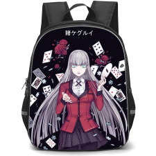 Kakegurui Ririka Momobami Backpack StudentPack - Ririka Momobami Floating Cards Black Background
