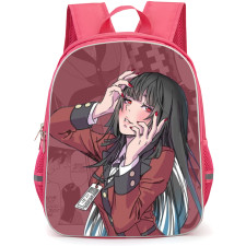 Kakegurui Yumeko Jabami Backpack StudentPack - Yumeko Jabami Cartoon Art Red Manga Background