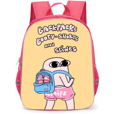Ketnipz Backpack StudentPack - Ketnipz BackPacks Booty Shorts And Slides Cartoon Art On Begie Background