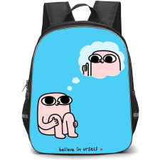 Ketnipz Backpack StudentPack - Ketnipz Believe In Urself Minimalist Art On Skyblue Background