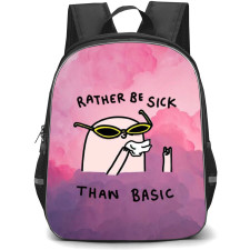 Ketnipz Backpack StudentPack - Ketnipz Rather Be Sick Than Basic Minimalist Art On Pink Cloud Background
