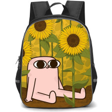 Ketnipz Backpack StudentPack - Ketnipz Sitting On Sunflower Garden Illustration Art Poster