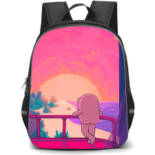 Ketnipz Backpack StudentPack - Ketnipz Standing On Balcony Aesthetic Pink Blue Drawing Art Poster