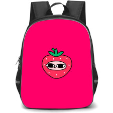 Ketnipz Backpack StudentPack - Ketnipz Strawberry Drawing On Pink Background