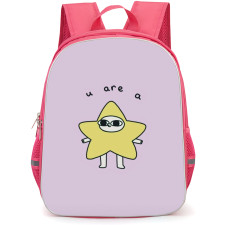 Ketnipz Backpack StudentPack - Ketnipz U Are A Star Minimalist Art On Pink Background