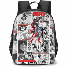 Kill La Kill Ryuko Matoi Backpack StudentPack - Kill La Kill Ryuko Matoi Black And White Comic Art Collage Poster