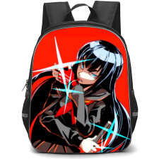 Kill La Kill Satsuki Kiryuin Backpack StudentPack - Kill La Kill Satsuki Kiryuin Angry Look Anime Art On Red Background