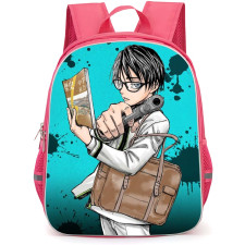 Kill Blue Juzo Ogami Backpack School Bag StudentPack - Juzo Ogami Holding Book Pistol Portrait