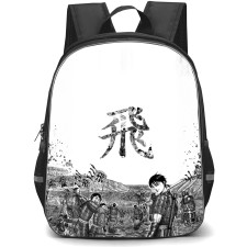 Kingdom Backpack School Bag StudentPack - Kingdom Characters Smiling In War Grayscale Poster