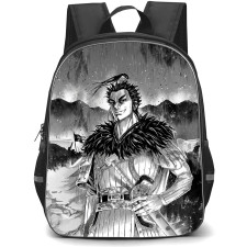 Kingdom Kan Ki Backpack School Bag StudentPack - Kan Ki Smiling Fierce Grayscale Portrait