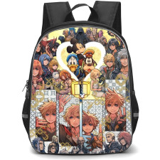 Kingdom Hearts Backpack StudentPack - Characters Yellow Clouds Background Vintage Art