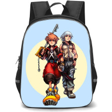 Kingdom Hearts Sora Backpack StudentPack - Sora & Riku Walking Blue Background