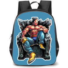 Kinikuman Backpack StudentPack - Kinikuman Sitting On Throne Illustration Art Sticker