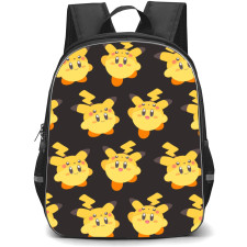 Kirby Backpack StudentPack - Kirby Crossover Pikachu Pattern Art