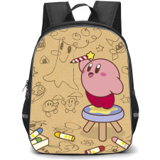 Kirby Backpack StudentPack - Kirby Drawing On Beige Background