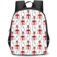 Kittybunnyponys Backpack School Bag StudentPack - Kittybunnyponys Little Bunnies And Gift Boxes Pattern