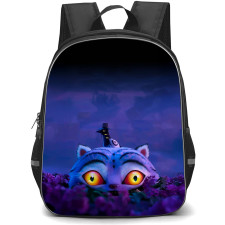 Kpop Demon Hunters Backpack School Bag StudentPack - Kpop Demon Hunters Derpy Sussie Hide Behind Purple Leaves