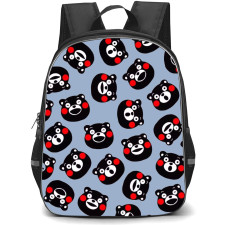 Kumamon Backpack StudentPack - Kumamon Face Stickers with Grey Background