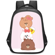 Lines Friends Backpack StudentPack - Lines Friends Brown Cony And Choco Poster