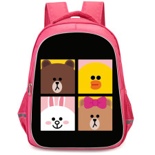 Lines Friends Backpack StudentPack - Lines Friends Brown Sally Choco And Cony Portrait Poster