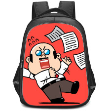 Lines Friends Boss Backpack StudentPack - Boss Where Are You Hold My Hand Poster Red Background