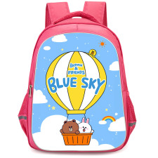 Lines Friends Backpack StudentPack - Lines Friends And Brown Blue Sky Poster