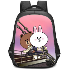 Lines Friends Backpack StudentPack - Lines Friends Brown And Cony Titanic Style Poster