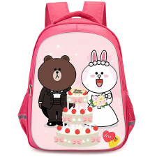 Lines Friends Backpack StudentPack - Lines Friends Brown And Cony Happy Wedding Poster
