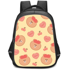 Lines Friends Choco Backpack StudentPack - Choco Pattern Art On Beige Background