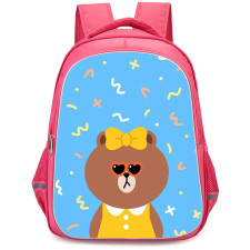 Lines Friends Choco Backpack StudentPack - Choco Portrait On Blue Background