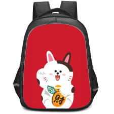 Lines Friends Cony Backpack StudentPack - Cony Standing On Red Background