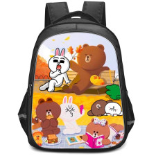 Lines Friends Backpack StudentPack - Lines Friends Hangout In A Park Poster