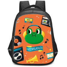 Lines Friends Leonard Backpack StudentPack - Leonard Listening Music On Orange Background