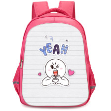 Lines Friends Moon Backpack StudentPack - Moon Showing Love Yeah Sticker