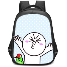 Lines Friends Moon Backpack StudentPack - Moon Standing On The Polka Dot Background