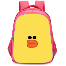 Lines Friends Sally Backpack StudentPack - Sally Emoji On Yellow Background