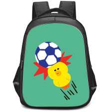 Lines Friends Sally Backpack StudentPack - Sally Playing Football On Cyan Background