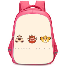 The Lion King Backpack StudentPack - The Lion King Hakuna Matata Simba Pumbaa And Timon Avatar On Beige Background