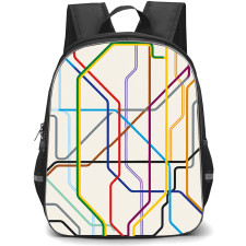 London Underground Backpack School Bag StudentPack - London Underground Map Lines Poster
