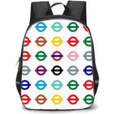 London Underground Backpack School Bag StudentPack - London Underground Tube Line Roundels Pattern Poster