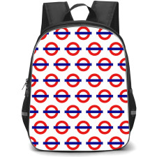 London Underground Backpack School Bag StudentPack - London Underground Tube Line Roundels Pattern Red Edition Poster
