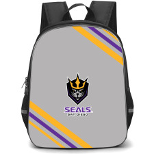 San Diego Seals Backpack School Bag StudentPack - Large Logo With Stripe