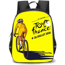 Le Tour De France Backpack School Bag StudentPack - Le Tour De France 2026 Cyclist Illustration Art On Yellow Background