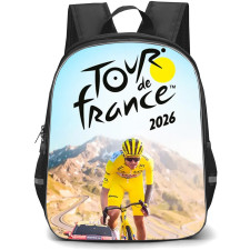 Le Tour De France Backpack School Bag StudentPack - Le Tour De France 2026 Yellow Jersey Cyclist On Mountain Stage Background