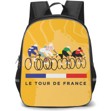 Le Tour De France Backpack School Bag StudentPack - Le Tour De France Grand Tours Minimalist Yellow Art Poster