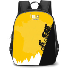 Le Tour De France Backpack School Bag StudentPack - Le Tour De France Silhouette Of Cyclists Ascending A Steep Hill Minimalist Art Poster