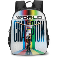 Le Tour De France Tadej Pogacar Backpack School Bag StudentPack - Tadej Pogacar 2024 Road Race World Champion Photo Typography Poster