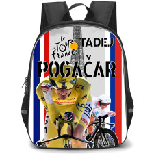 Le Tour De France Tadej Pogacar Backpack School Bag StudentPack - Tadej Pogacar Collage Typography Poster